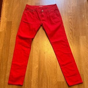 Vibrant Red Women's Boyfriend Jeans